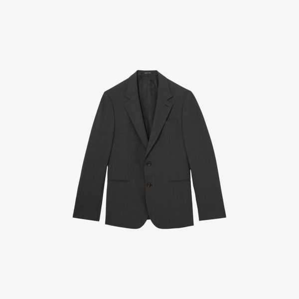 

Пиджак Promise приталенный с эффектом стрейч из смесовой шерсти Reiss, серый