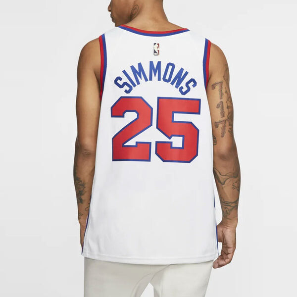 Футболка nba retro limited jersey sw fan edition philadelphia 76ers simmons 2 no. 5 white Nike, белый — фото 4