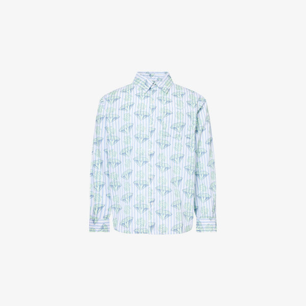 

Рубашка из хлопка свободного кроя с полосками Glow Billionaire Boys Club, синий