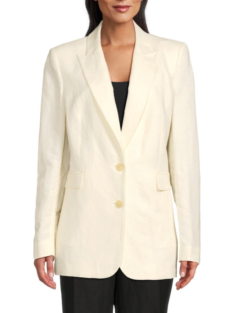 

Блейзер из льняной смеси BCBGMAXAZRIA, цвет Gardenia