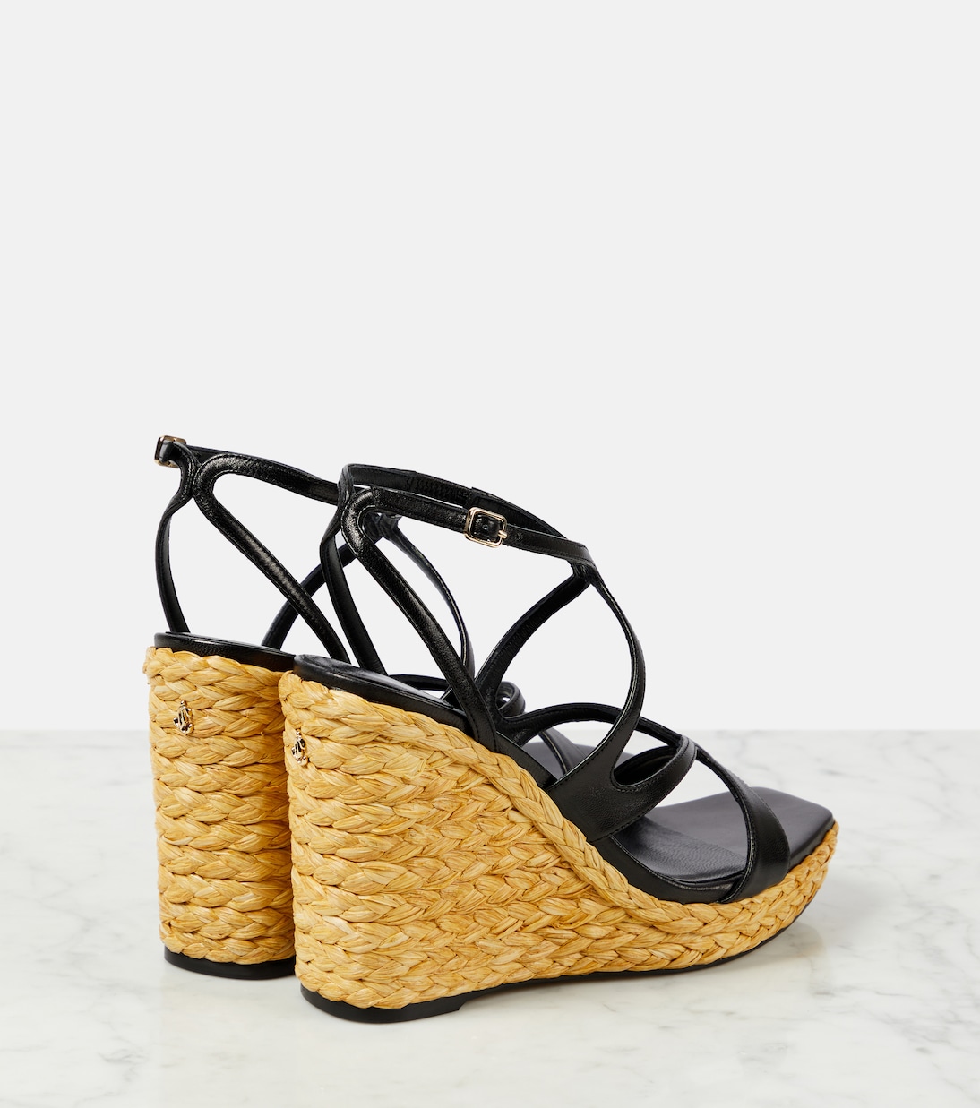 Кожаные эспадрильи Ayla 110 на танкетке Jimmy Choo, черный — фото 3