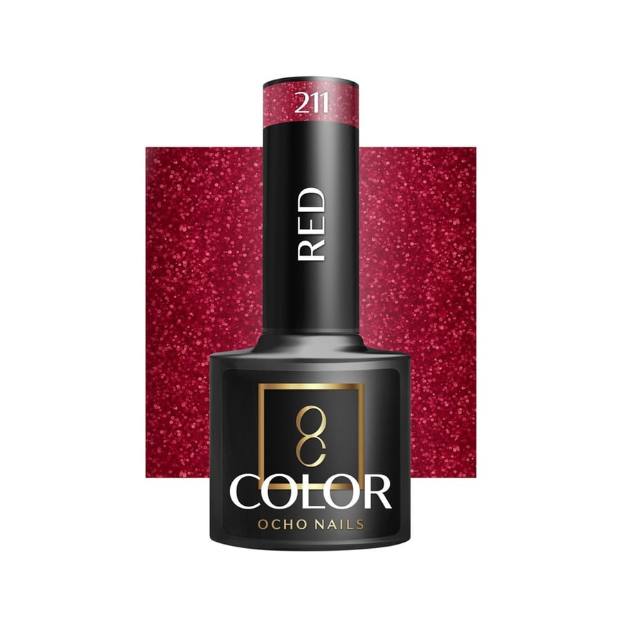 

OCHO NAILS Гибридный лак для ногтей красный 211 -5 г Active Shop