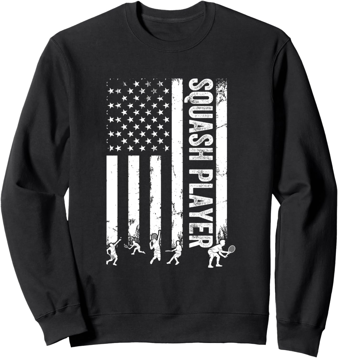 

Игрок в сквош, американский флаг, сквош, спорт, сквош, толстовка для сквоша Squash Game Squash Sport, черный