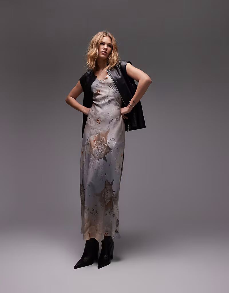 

Длинное платье AllSaints Bryony нежно-голубого цвета