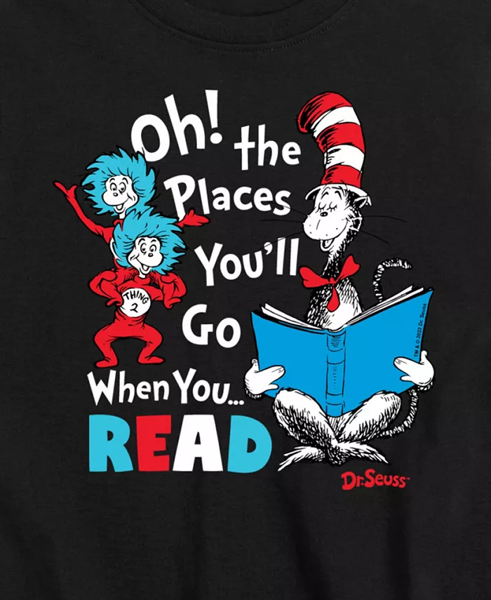 Футболка с принтом "Oh the Places You'll Go" для мальчиков старшего возраста Dr. Seuss, черный — фото 3