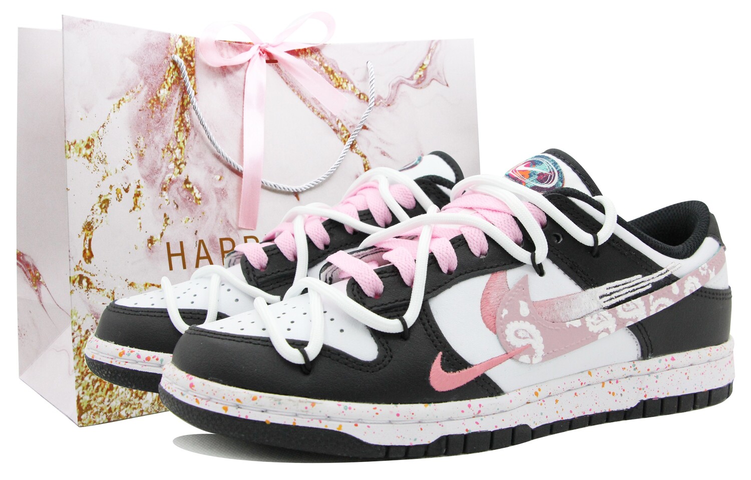 

Кроссовки Nike Dunk Skateboard Shoes Women's Low-Top Black Pink