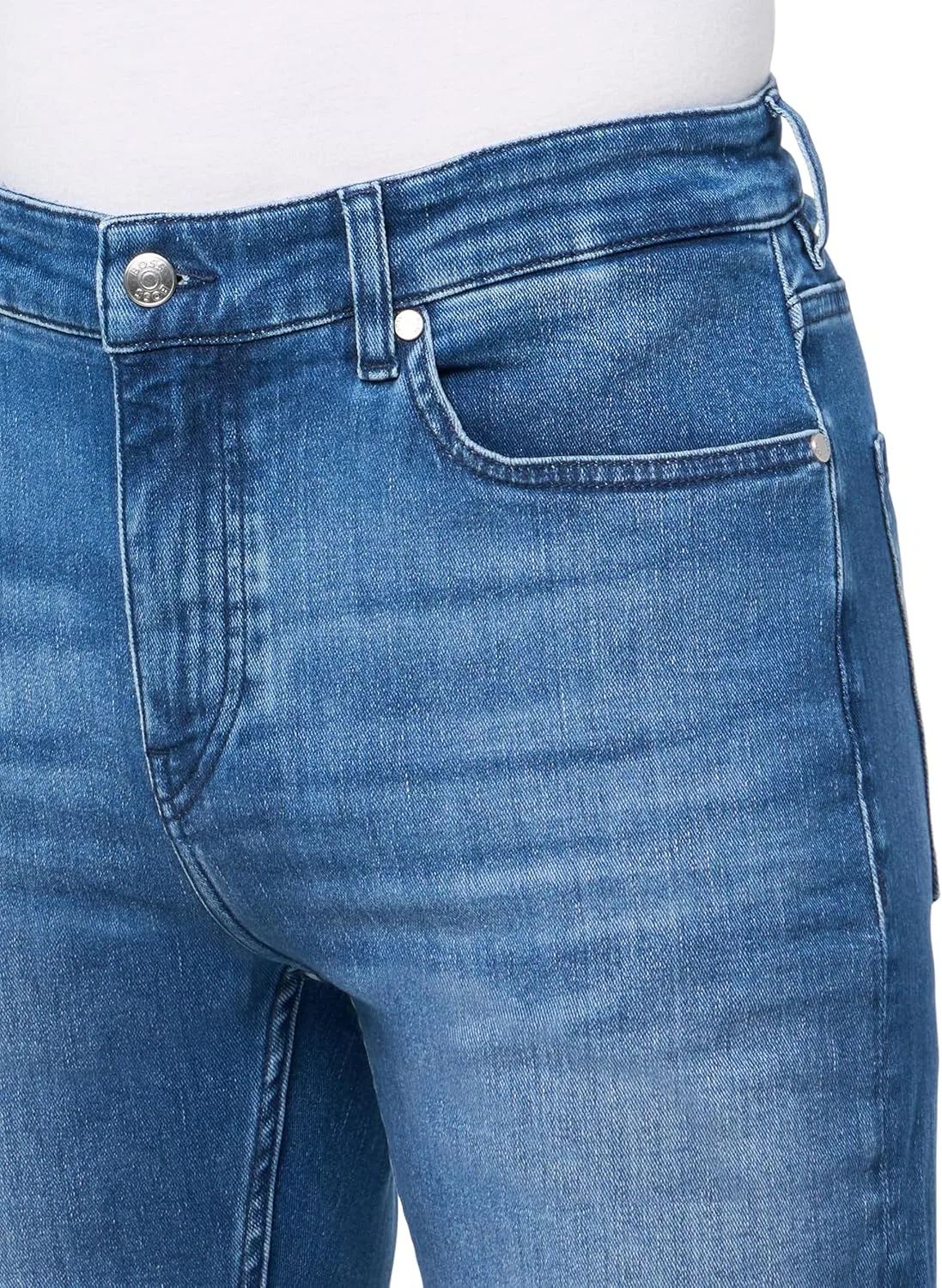 Джинсы Slim Fit BOSS средний синий — фото 3