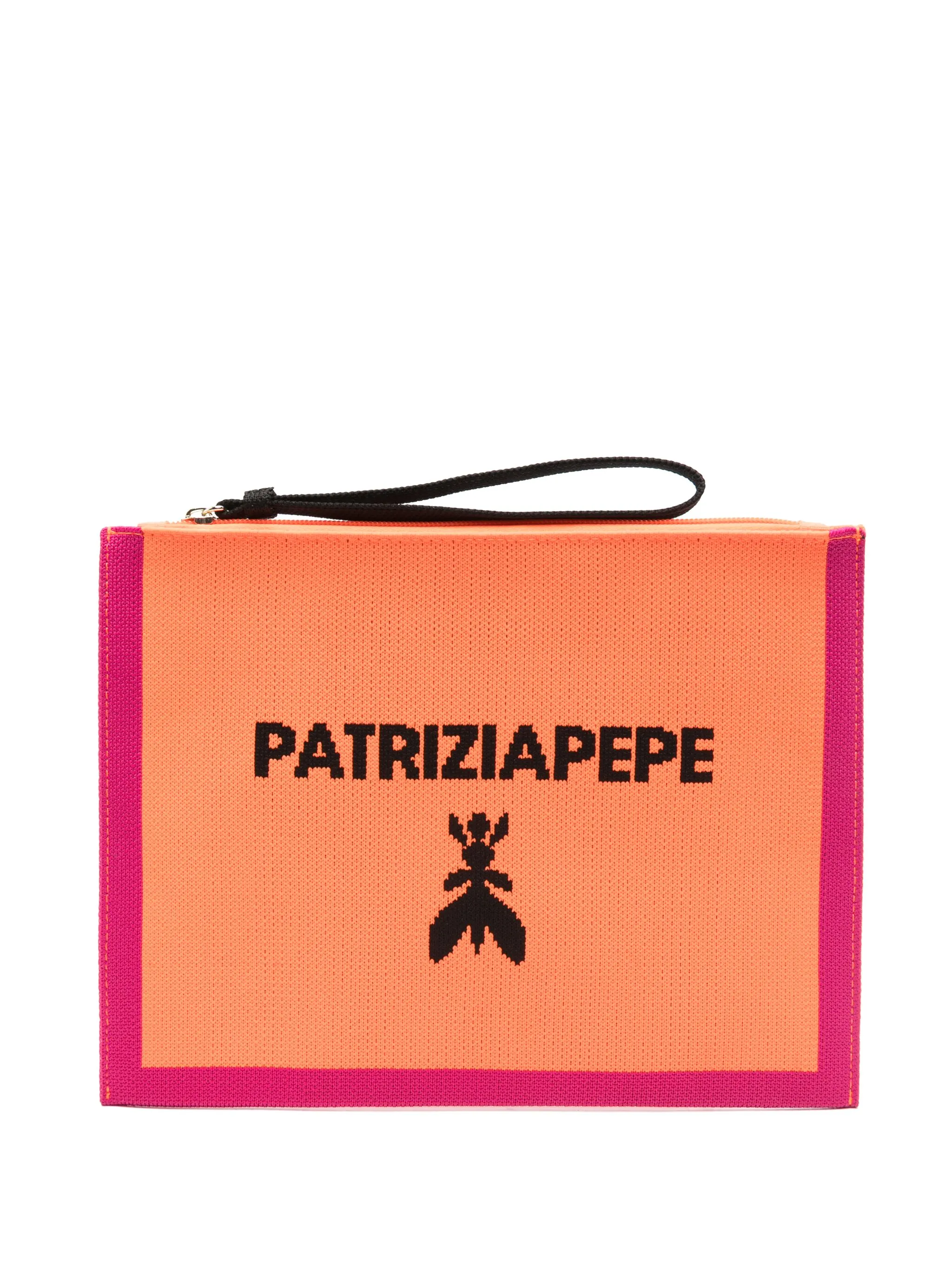 

Клатч среднего размера с жаккардовым логотипом Patrizia Pepe, оранжевый
