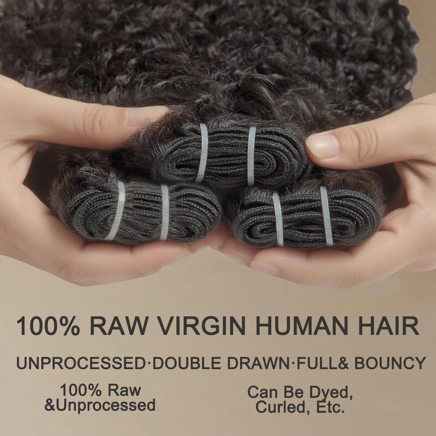Набор кудрявых прядей из натуральных волос «Burmese Curly Bundles» 3c4a от Water Wave Classine, Natural Black — фото 3