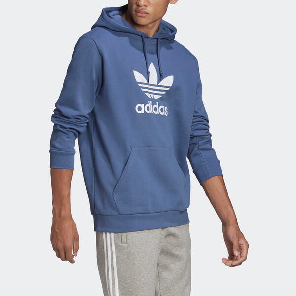 Толстовка с капюшоном с логотипом, с длинными рукавами, Adidas, синий — фото 4