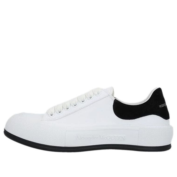 

Кроссовки deck skate plimsoll lace up 'white black suede' Alexander Mcqueen, белый