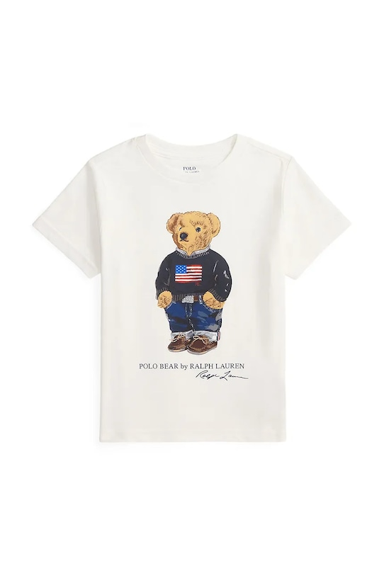 

Детская хлопковая футболка Polo Ralph Lauren, белый