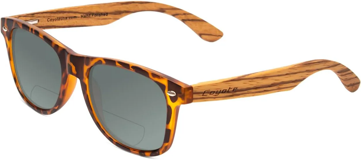 

Поляризованные солнцезащитные очки Coyote Eyewear Woodie | Дужки из натурального дерева | Универсальный дизайн | Чехол для хранения в комплекте, Tort-walnut