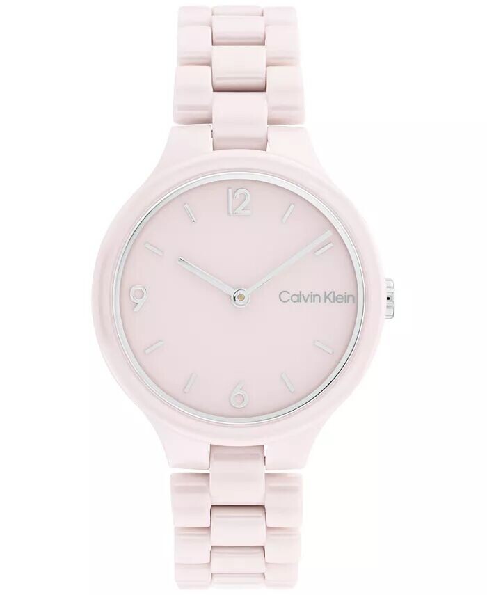 

Румяные керамические часы-браслет 32 мм Calvin Klein, розовый