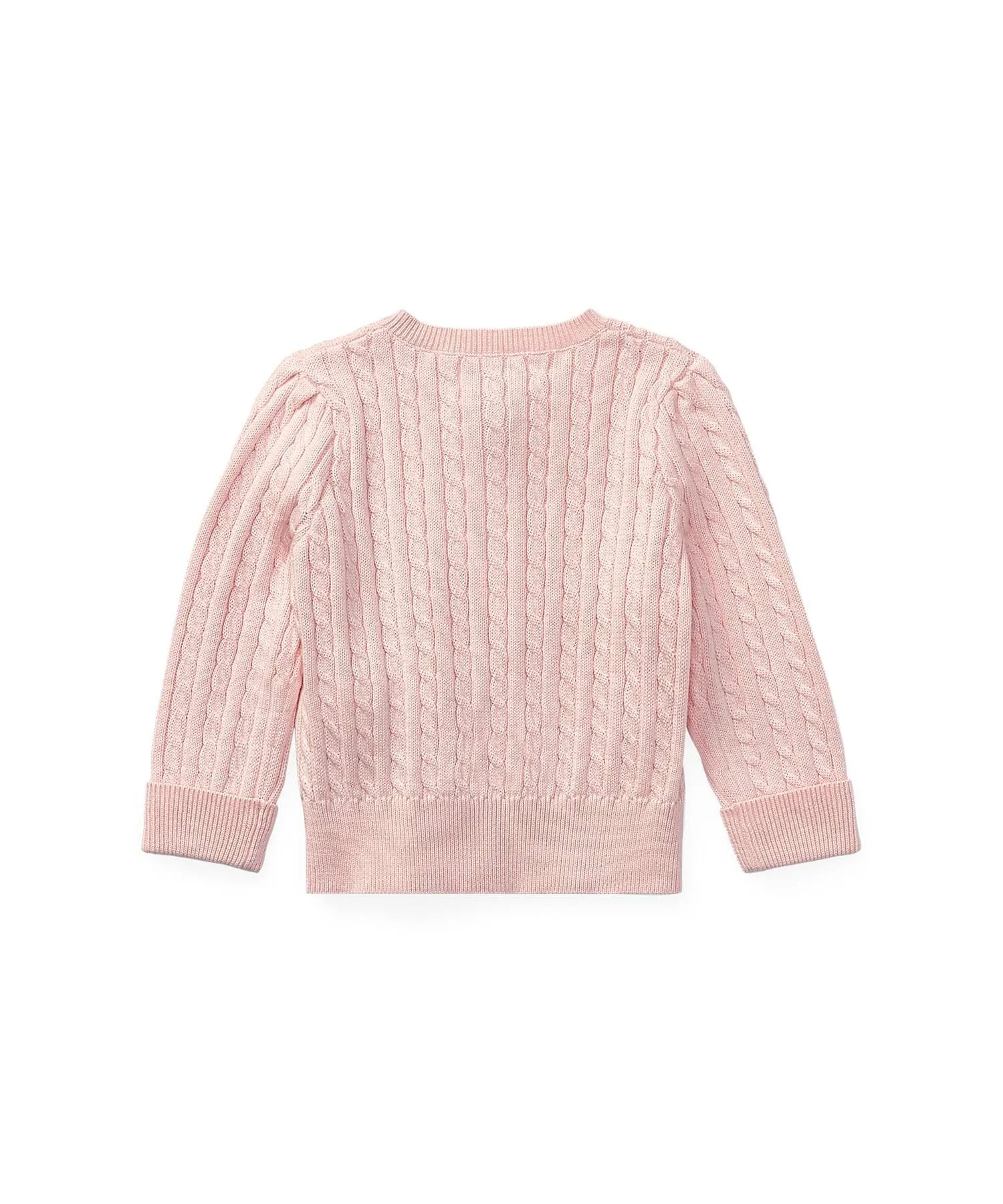Детский хлопковый кардиган крупной вязки Polo Ralph Lauren, 650 Pink — фото 2