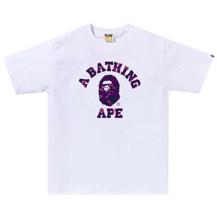 

Футболка BAPE Color Camo College 'White/Purple', белый