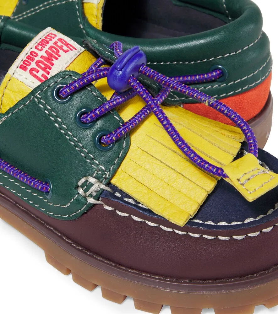 Кожаные лодочные туфли Camper Compas Nautic Bobo Choses, мультиколор — фото 4
