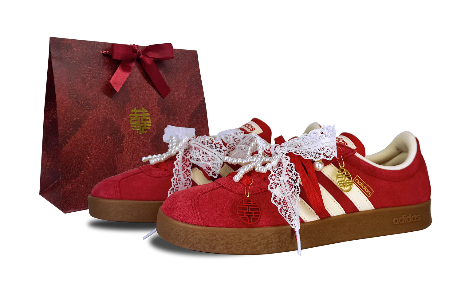 

Adidas Vl Court Classic устойчивые к истиранию низкие скейтерские кроссовки unisex красный