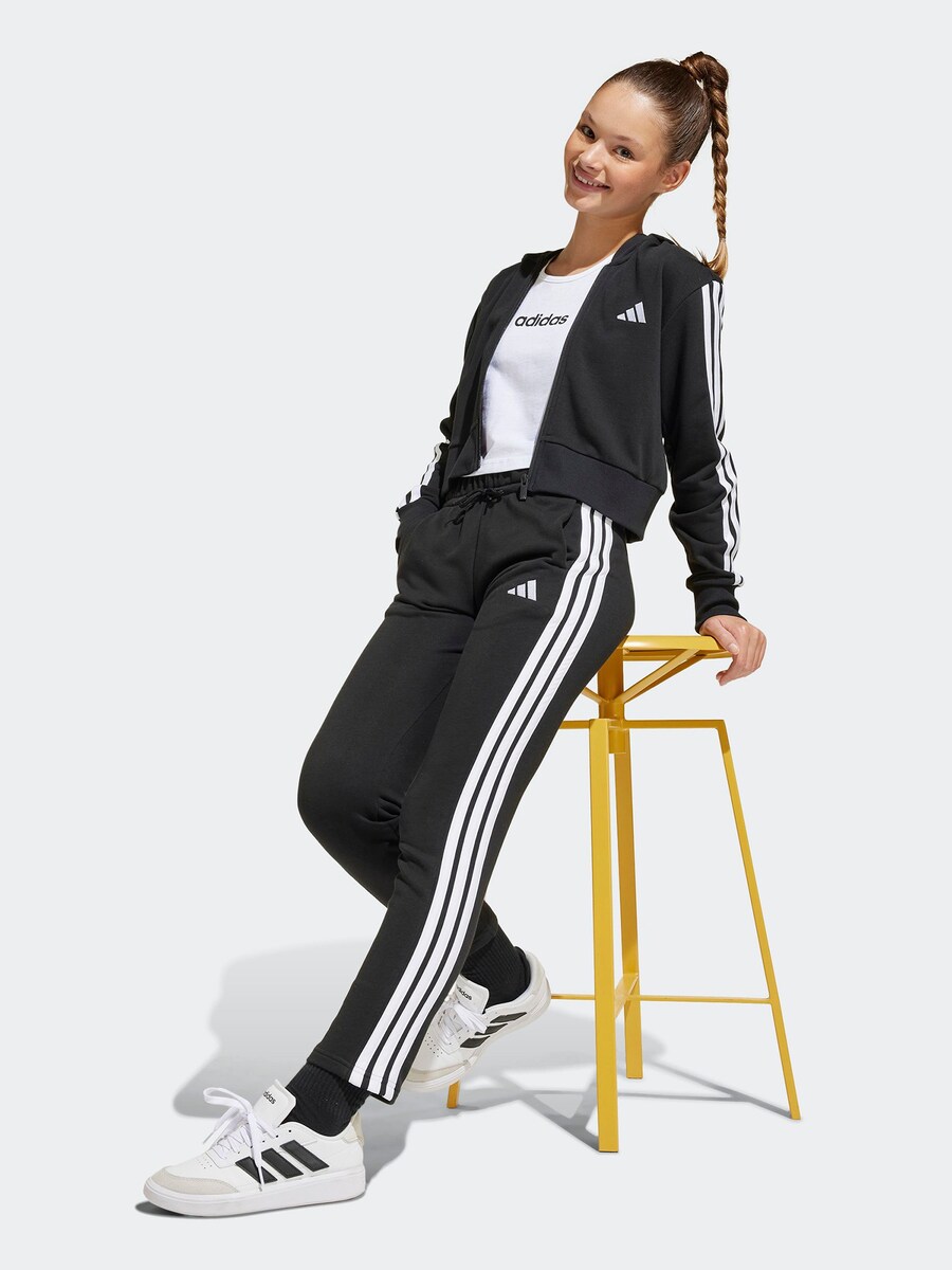 Спортивная толстовка с капюшоном на молнии ADIDAS SPORTSWEAR Essentials, черный — фото 2