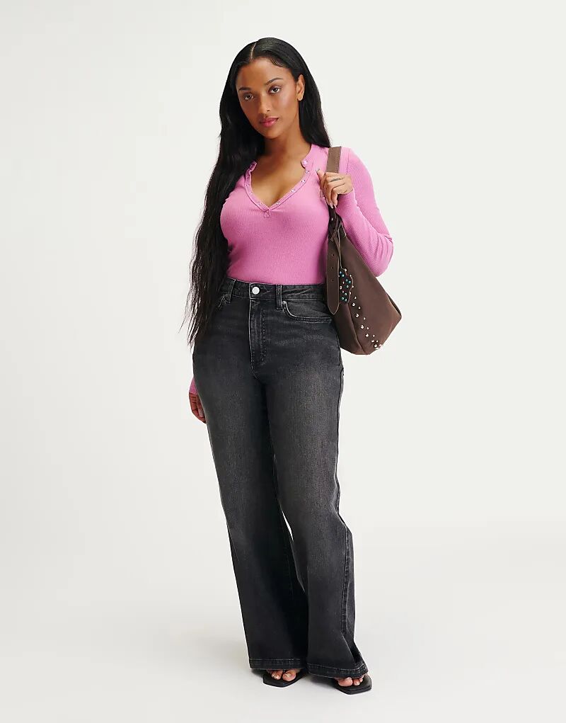 

Джинсы Cotton On Curvy эластичные широкие, черного цвета Cotton On