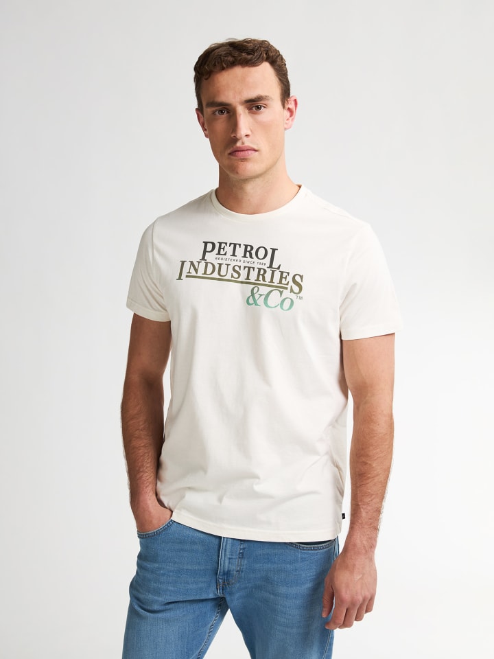 

Футболка с принтом Роулинса белого цвета Petrol Industries, Белый, Футболка с принтом Роулинса белого цвета Petrol Industries