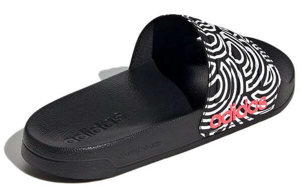 Тапочки adilette shower slipper black/white Adidas, черный — фото 4