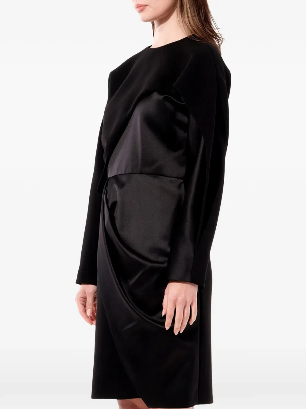 Платье с драпированными панелями Balenciaga, черный — фото 3