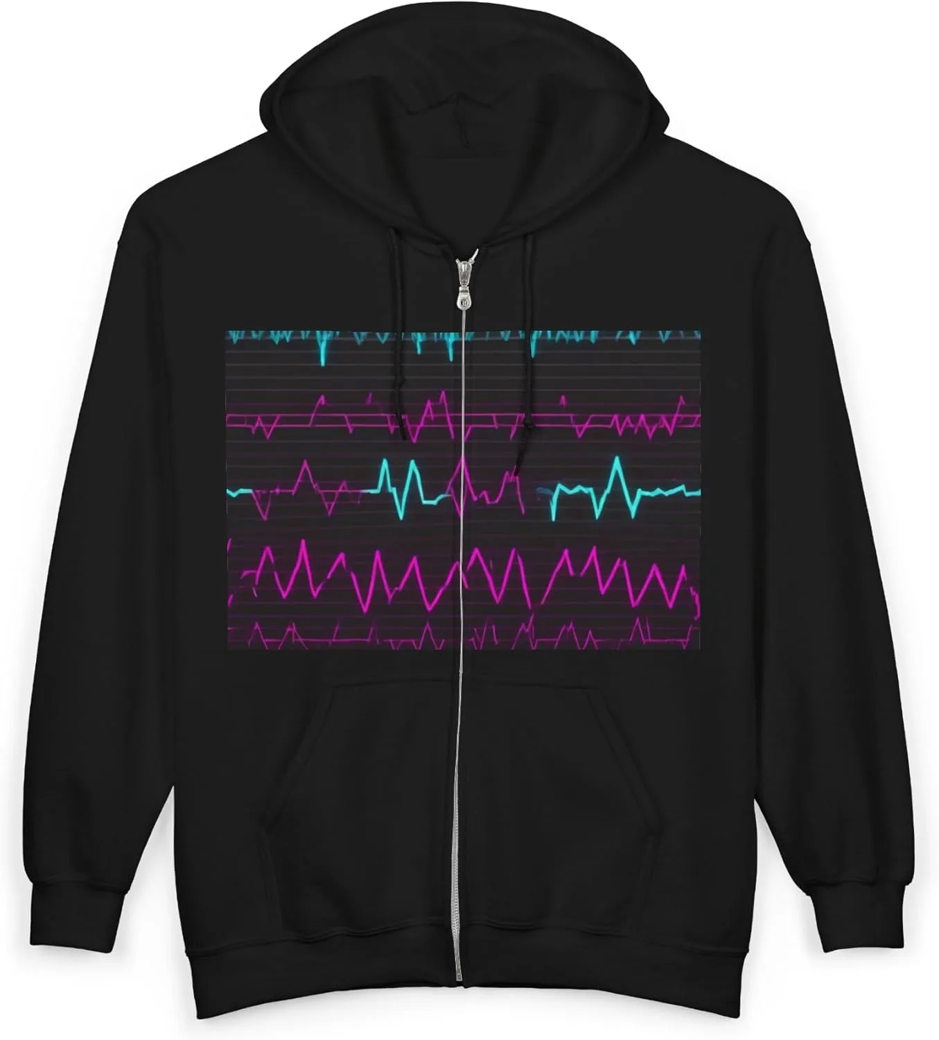 Unisex Heavy Blend Full-Zip Hooded Sweatshirt Boostlete Boost Mode Pattern EKG Modern 0111 — фото 3