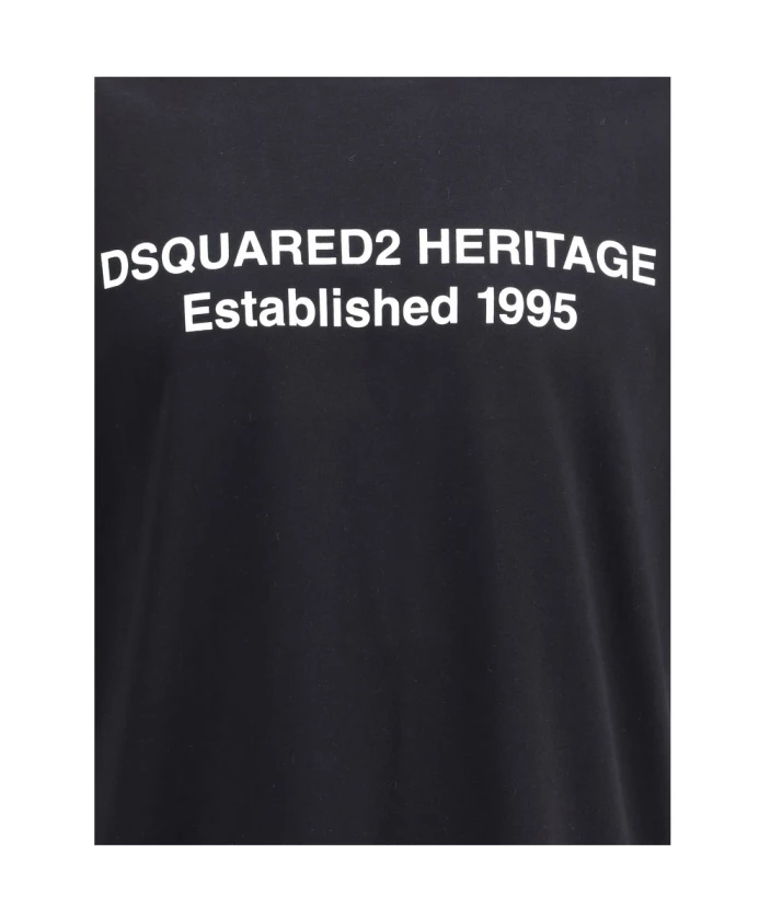 Хлопковая футболка с монограммой Dsquared2, черный — фото 3