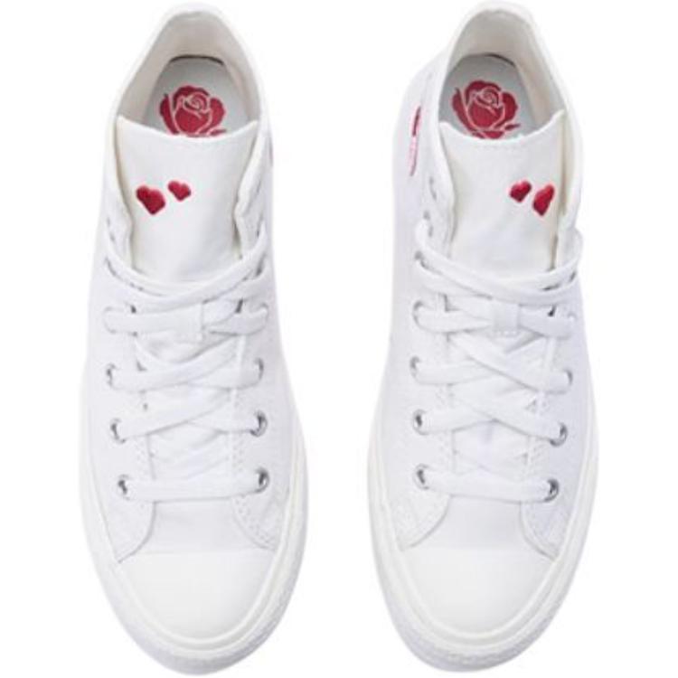 Детские кеды All Star High Top из хлопка Converse, белый/розовый — фото 4