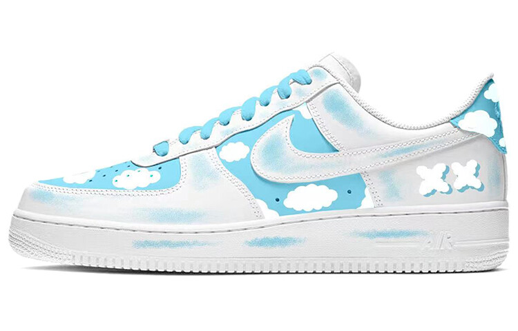 

Кроссовки для скейтбординга Air Force 1 Unisex Low-top Белый/Королевский синий/Папоротниково-зеленый Nike