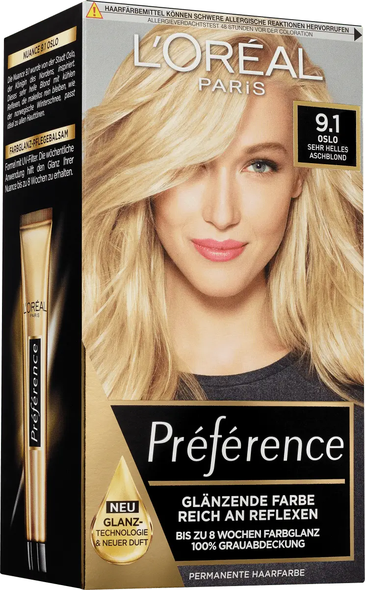 

Краска для волос 9.1 Осло очень светлый пепельный блондин 1 шт. L'Oreal