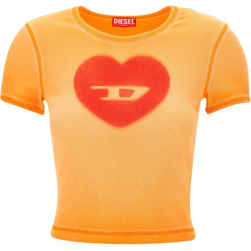 

DIESEL Футболка мужская оранжевая, Оранжевый, DIESEL Футболка мужская оранжевая