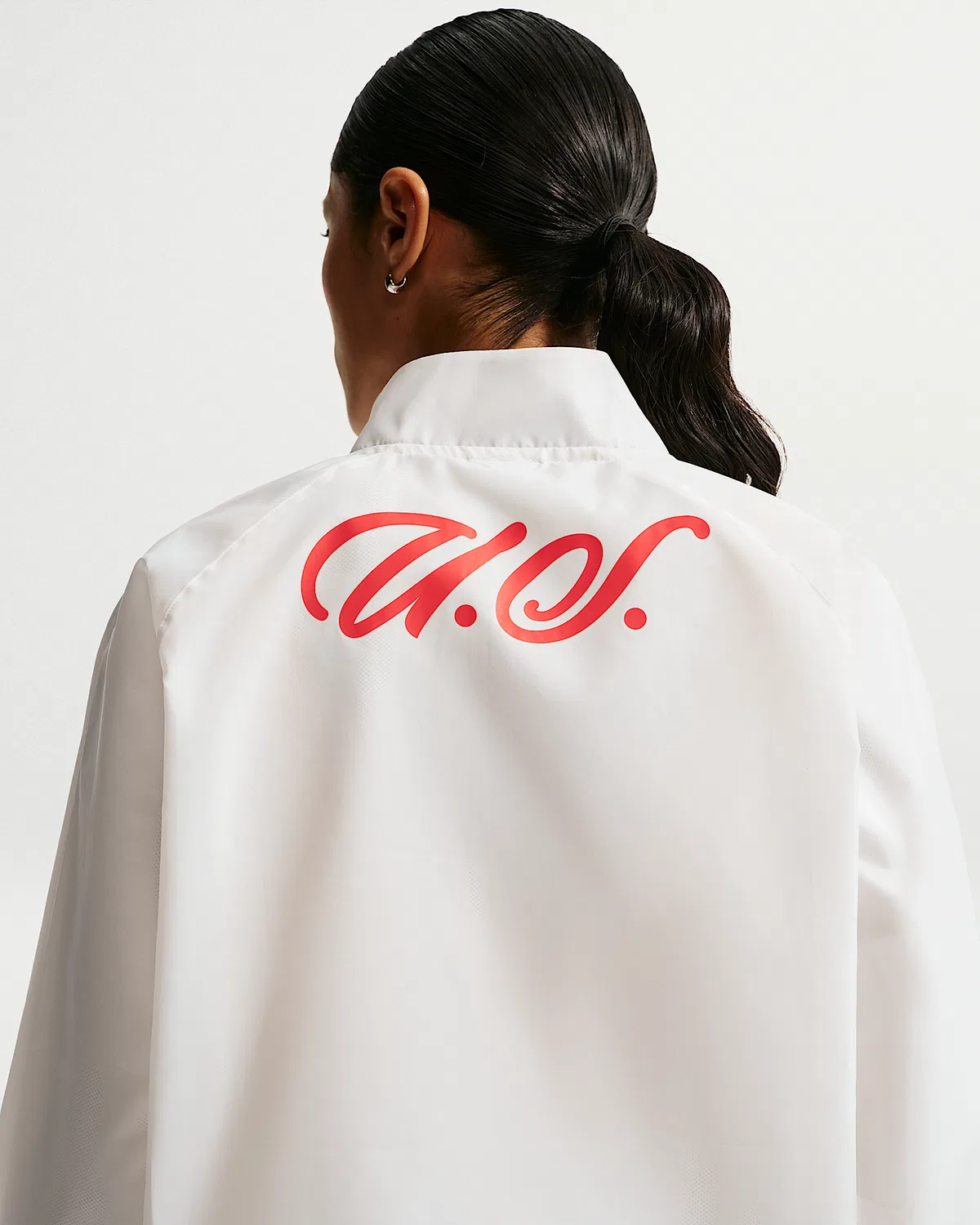 Женская куртка Nike Dri-FIT Soccer Anthem Jacket USWNT, Sail/Black/Challenge Red — фото 2