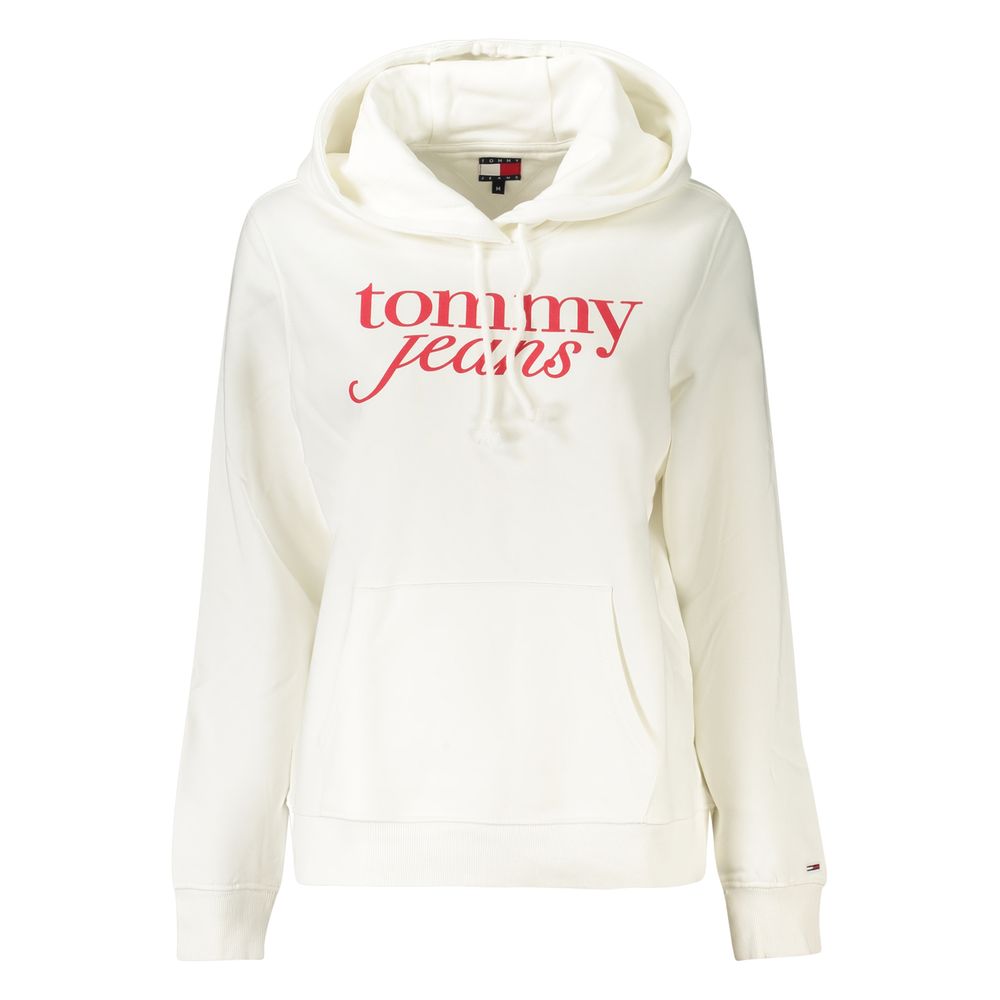 

Белый хлопковый женский свитер с капюшоном Tommy Hilfiger