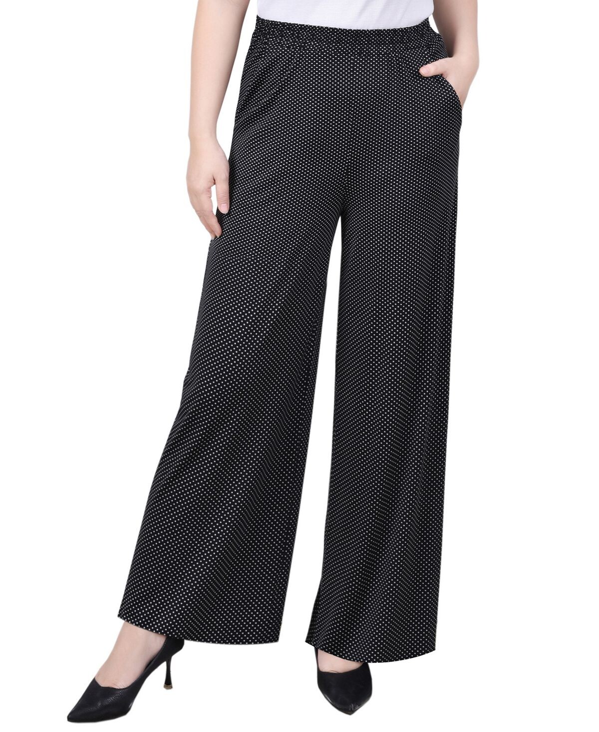 

Миниатюрные широкие брюки без застежек NY Collection