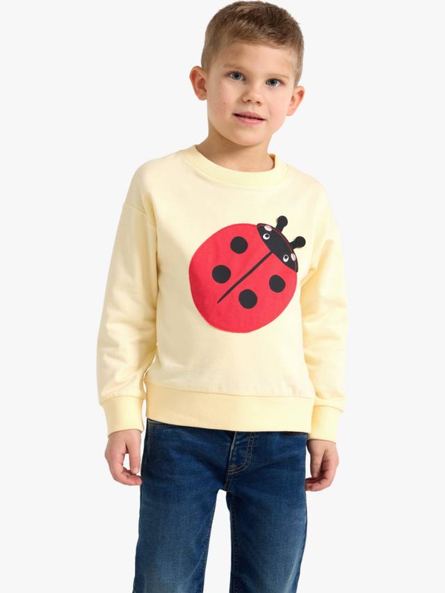 

Детский хлопковый свитер с божьей коровкой Lindex, Light Yellow