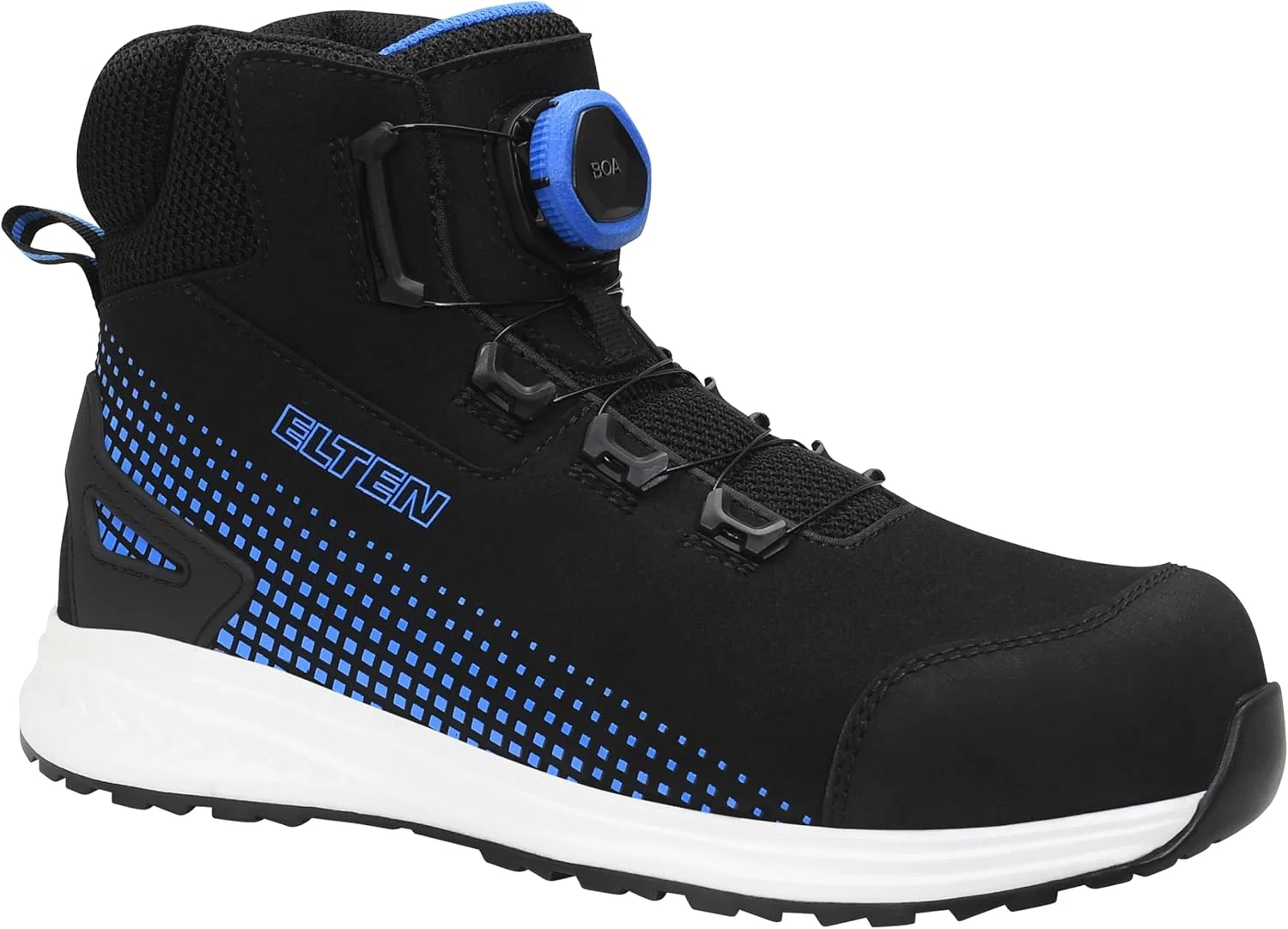 Защитные ботинки ELTEN JORAN BOA Blue Mid ESD S3L, женские и мужские, текстильные, с пластиковым носком, легкие, спортивные, черно-синие