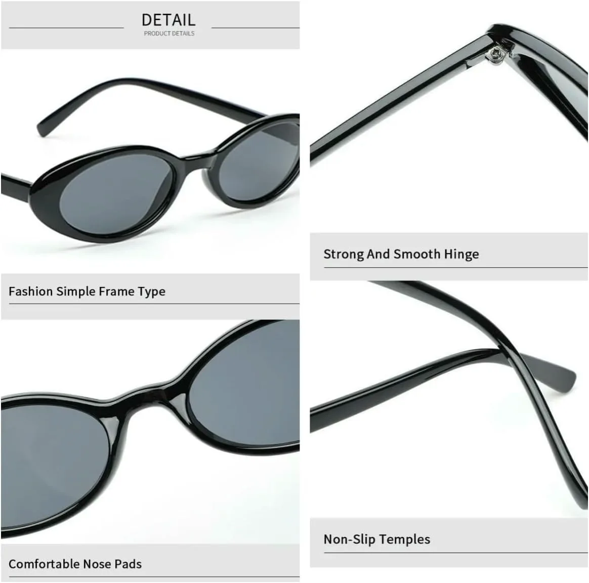 

Женские солнцезащитные очки, маленькие овальные солнцезащитные очки, модные, с леопардовым принтом, коричневые, ретро, ​​с защитой от УФ-излучения UV400 DMMWCX, Grey