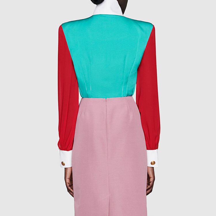 Рубашка женская синяя Gucci — фото 4