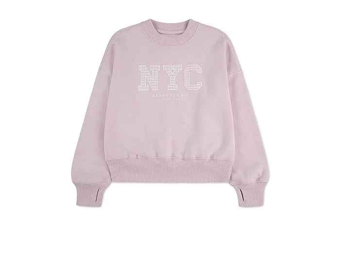 Свитшот Gingham Nyc abercrombie kids, Chalk Pink