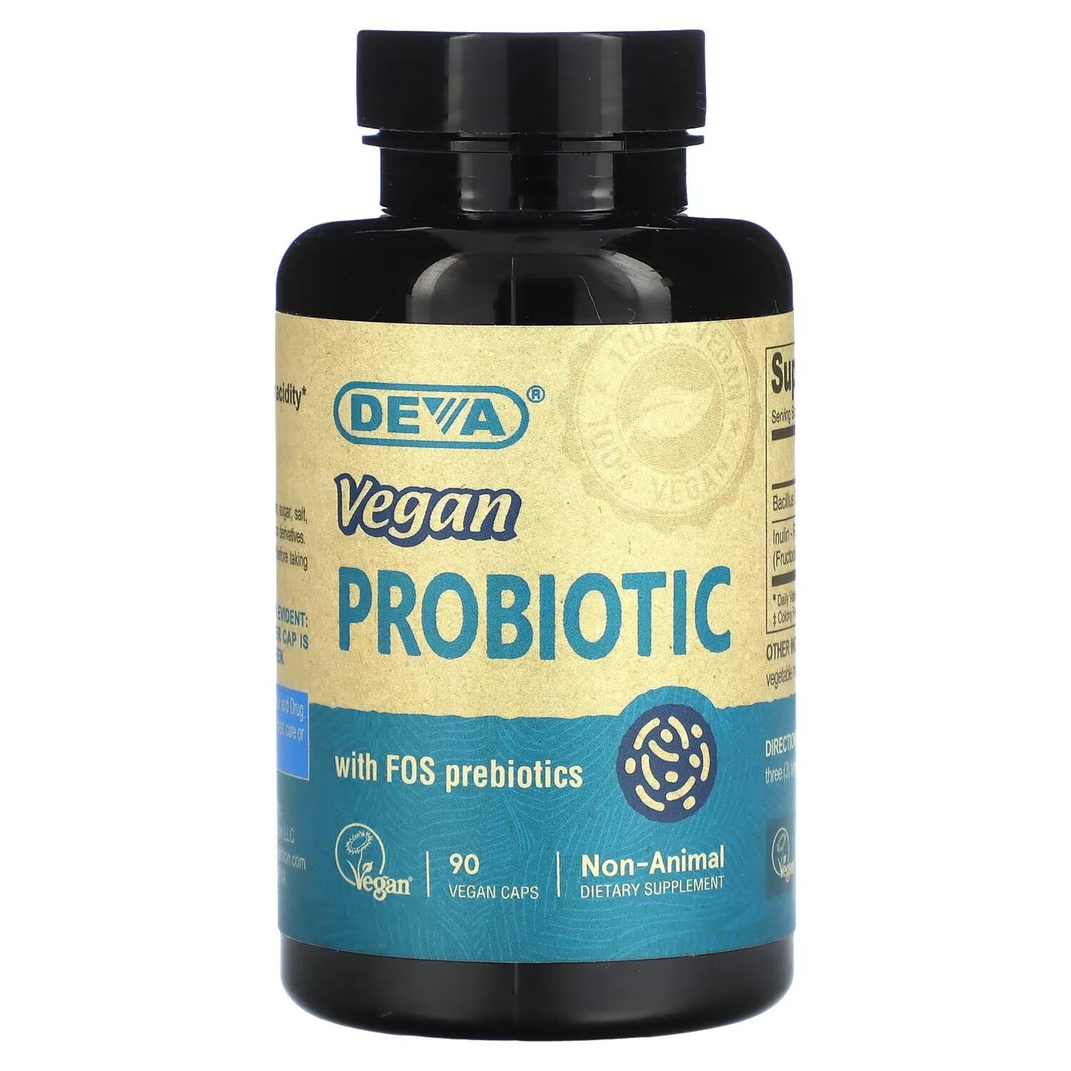 

Deva Vegan Пробиотик с пребиотиком FOS, 90 веганских капсул