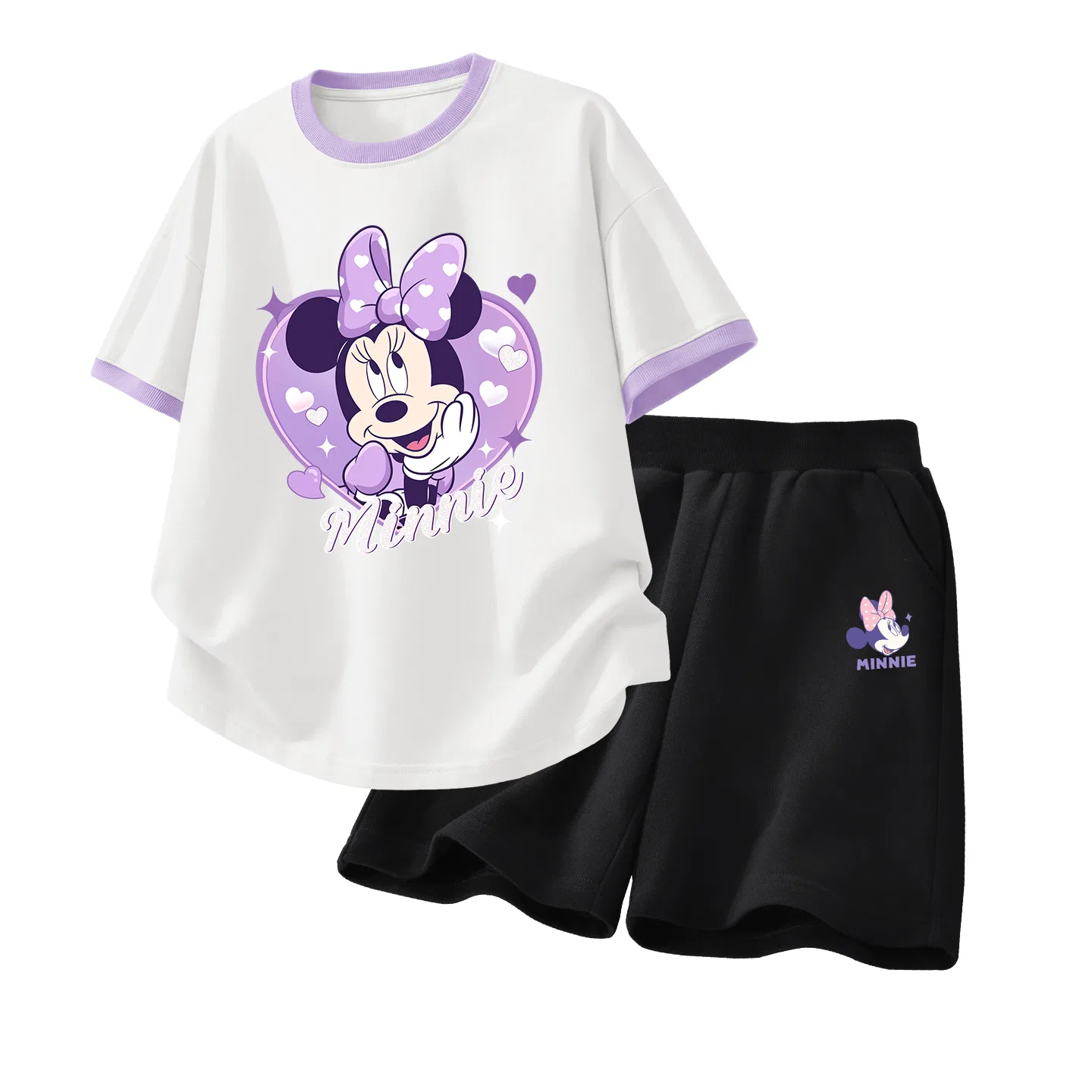 Детский спортивный костюм Casual Sportswear 2 Piece Set Disney, Di Heart Nini White Purple+Di Nini Knot K Black