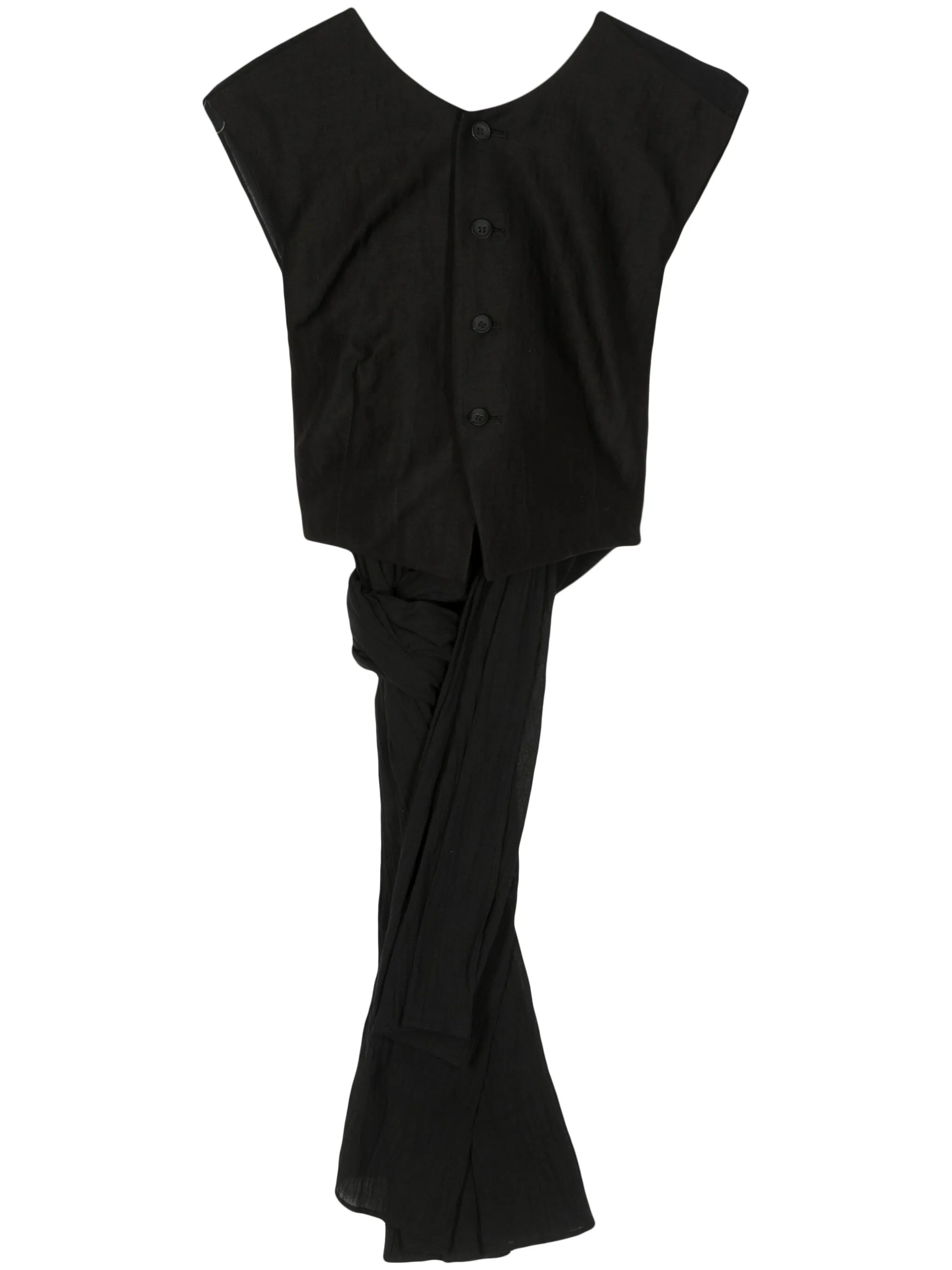 

Топ с перекрученной деталью Yohji Yamamoto, черный