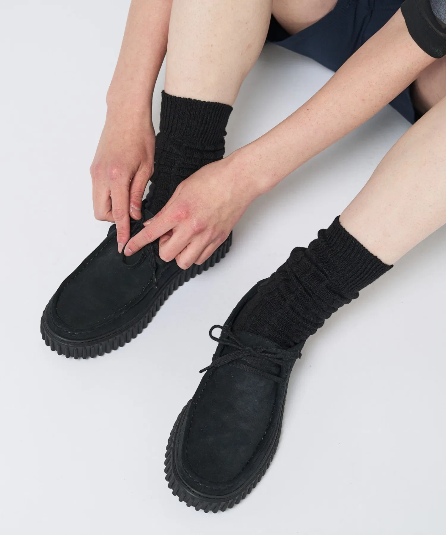 Мужские мокасины из замши Clarks Torhill Lo чёрные — фото 3