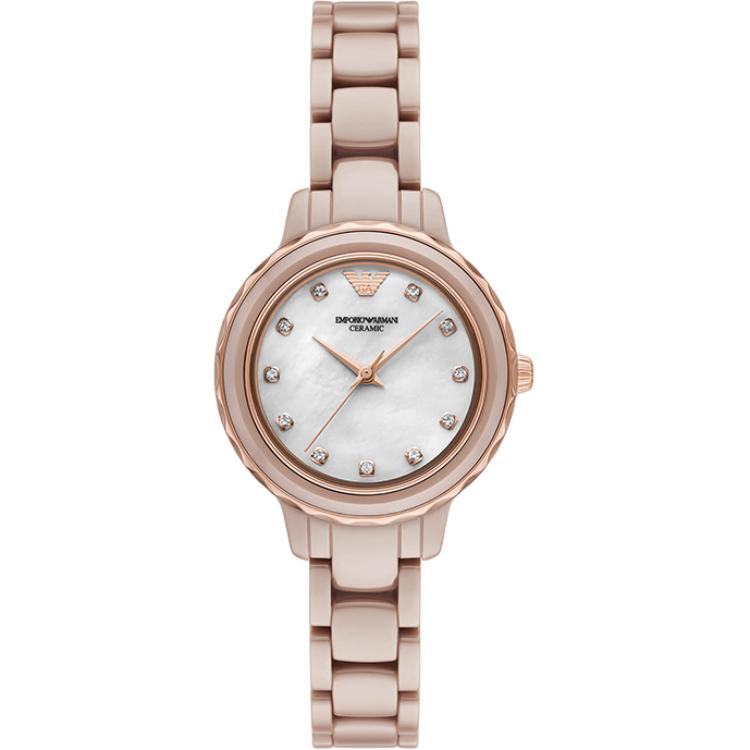 

EMPORIO ARMANI Часы CLEO Collection Wrist Watch Quartz Movement Ceramic Strap 32mm White Dial Women's Watch, White Dial