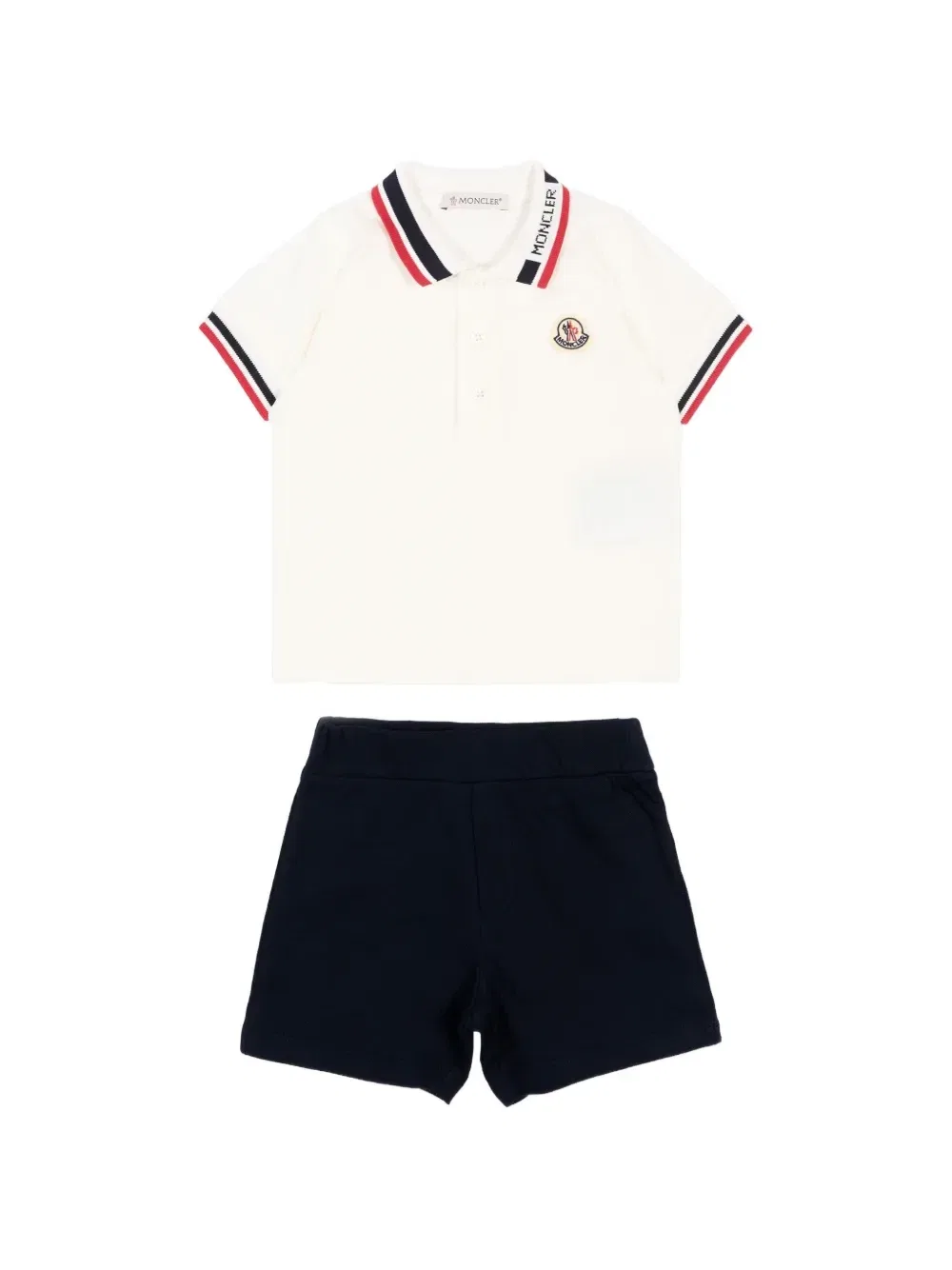 Комплект из топа и шорт с логотипом Moncler Enfant, белый