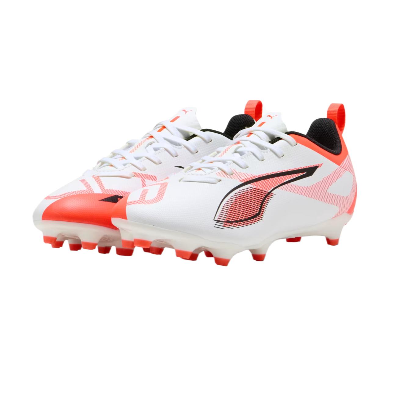 Ультра 5 коллекция низкие детские футбольные бутсы подростки PUMA, белый/красный — фото 3