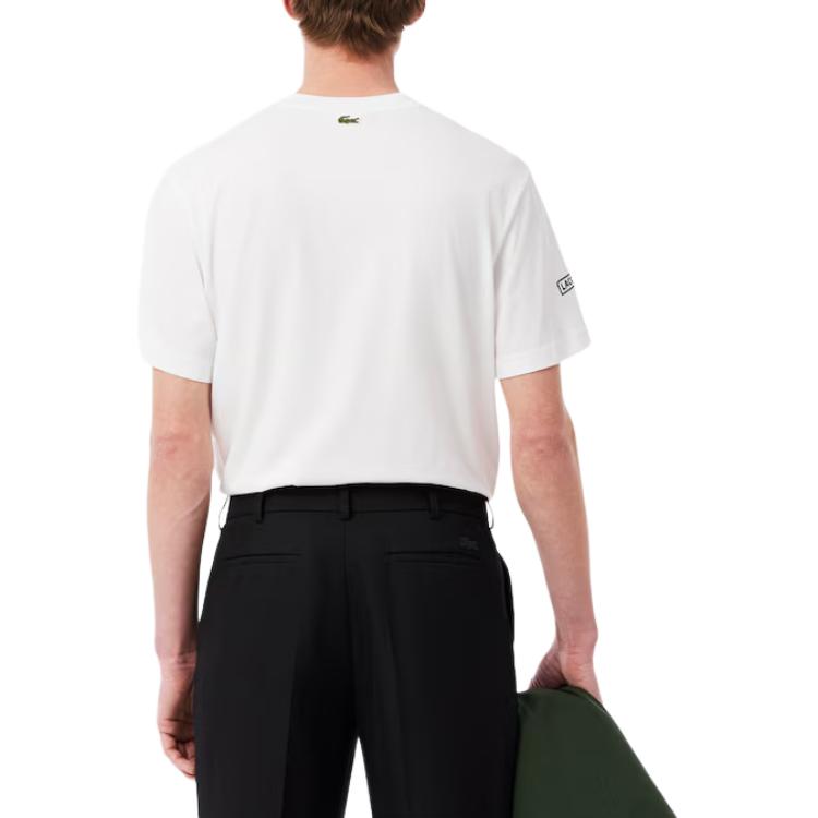 Футболка с принтом и вышивкой LACOSTE, белый — фото 4