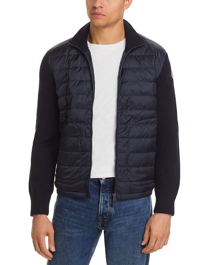 

Утепленный кардиган на молнии Moncler, синий